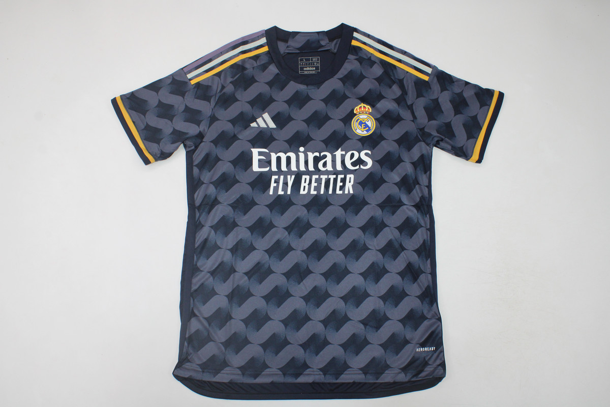 AAA Quality Real Madrid 23/24 Away Black/Grey Soccer Jersey